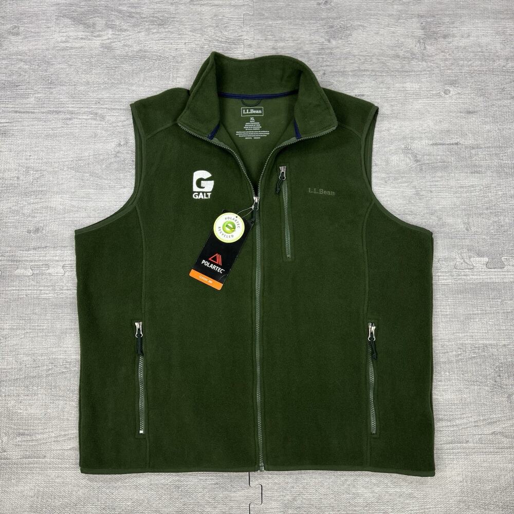 VTG 90s LL Bean Full-Zip Fleece Vest Men XL Green Hiking Polartec Classic 200